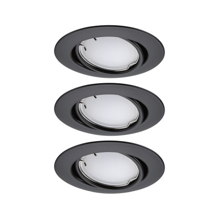 Set spoturi încastrabile LED Smart Home Zigbee Base Coin, orientabile, rotunde, 3x4,9W, 230V, cu flux luminos variabil, RGBW+, negru mat [1]