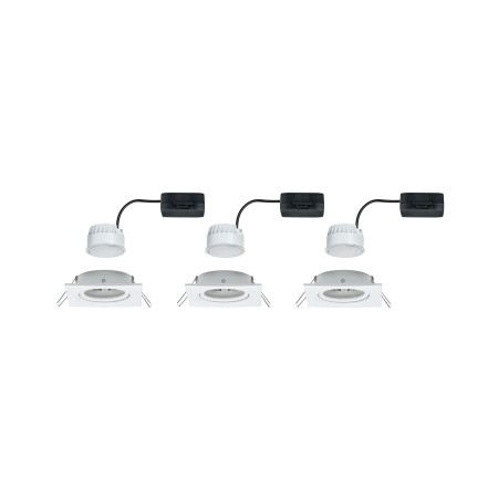 Set spoturi încastrabile Nova Coin pătrate, orientabile LED 3x6,5W 2700K 230V, alb [4]