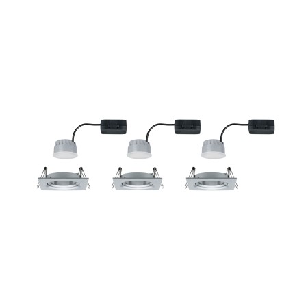 Set spoturi încastrabile Nova Coin pătrate, orientabile LED 3x6,5W 2700K 230V aluminiu, flux luminos variabil în 3 pași [4]