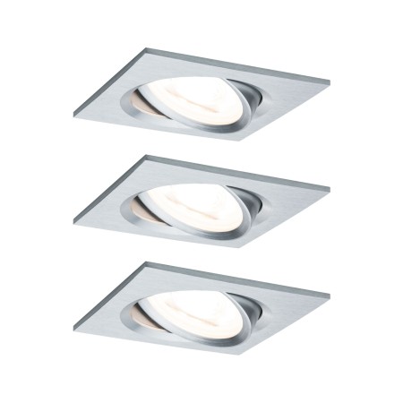 Spoturi incastrabile - Set spoturi încastrabile Nova Coin pătrate, orientabile LED 3x6,5W 2700K 230V, aluminiu