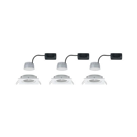 Set spoturi încastrabile Nova Coin pătrate, orientabile LED 3x6,5W 2700K 230V alb mat, flux luminos variabil în 3 pași [4]