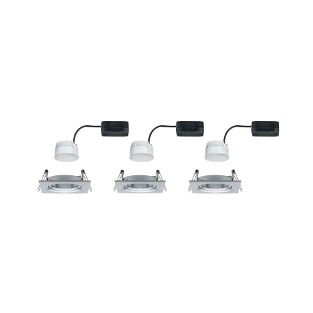 Set spoturi încastrabile Nova Coin pătrate, orientabile LED 3x6,5W 2700K 230V, aluminiu [4]
