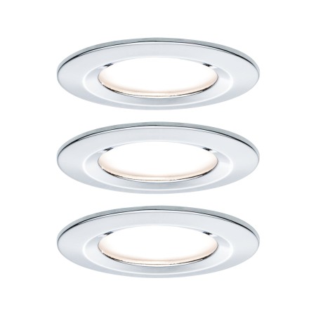 Spoturi incastrabile - Set spoturi încastrabile Nova Coin rotunde, fixe LED 3x6,5W 2700K 230V crom, flux luminos variabil 3 pași