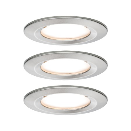 Spoturi incastrabile - Set spoturi încastrabile Nova Coin rotunde, fixe LED 3x6,5W 2700K 230V, metal mat
