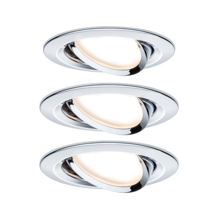 Spoturi incastrabile - Set spoturi încastrabile Nova Coin rotunde, orientabile LED 3x6,5W 2700K 230V, crom