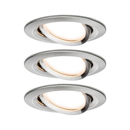 Spoturi incastrabile - Set spoturi încastrabile Nova Coin rotunde, orientabile LED 3x6,5W 2700K 230V, metal mat