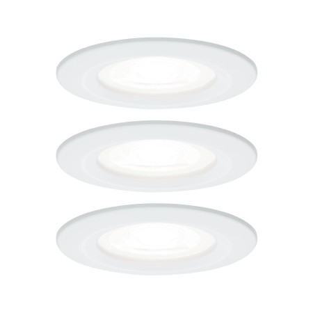 Spoturi incastrabile - Set spoturi încastrabile Nova LED, rotunde, fixe, IP44 1x6,5W 4000K 230V GU10 51mm alb