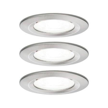 Spoturi incastrabile - Set spoturi încastrabile Nova LED, rotunde, fixe, IP44 1x6,5W 4000K 230V GU10 51mm metal mat