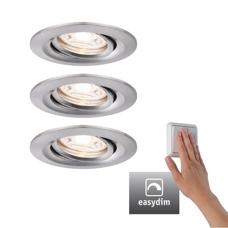 Spoturi incastrabile - Set spoturi încastrabile Nova mini Plus Coin EasyDim orientabile 3x4,2W 2700K 230V metal mat