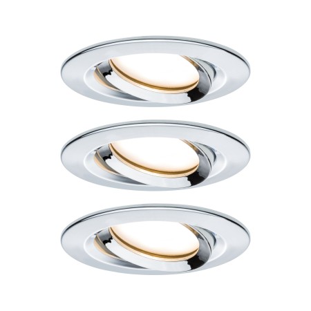 Spoturi incastrabile - Set spoturi încastrabile Nova Plus Coin IP65 rotunde, orientabile LED 3x6,8W 633lm 2700K crom