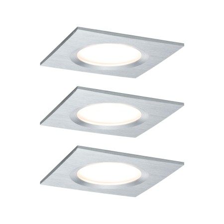 Spoturi incastrabile - Set spoturi încastrabile Nova Plus Coin LED pătrate, fixe, 3x6,8W 2700K 230V 51mm aluminiu, cu flux luminos variabil