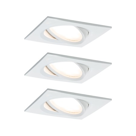 Spoturi incastrabile - Set spoturi încastrabile Nova Plus Coin pătrate, orientabile LED 3x6,8W 633lm 2700K alb mat, cu flux luminos variabil