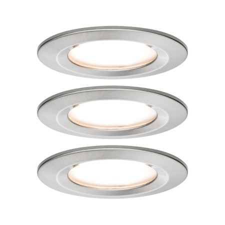 Spoturi incastrabile - Set spoturi încastrabile Nova Plus Coin rotunde, fixe LED 3x6,8W 2700K 230V 51mm metal mat, cu flux luminos variabil