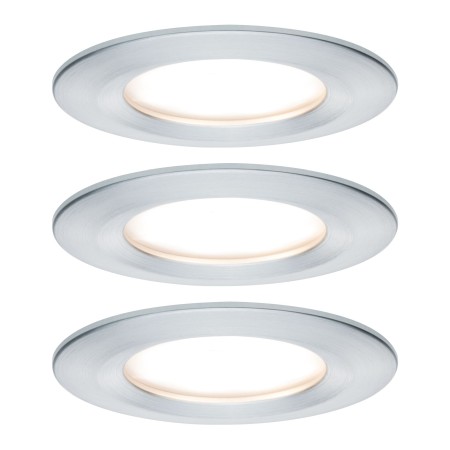Spoturi incastrabile - Set spoturi încastrabile Nova Plus Coin rotunde, fixe LED 3x6,8W 2700K 230V 51mm aluminiu, cu flux luminos variabil