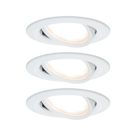 Spoturi incastrabile - Set spoturi încastrabile Nova Plus Coin rotunde, orientabile, LED 3x6,8W 2700K 230V 51mm alb mat, cu flux luminos variabil