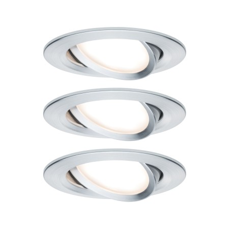 Spoturi incastrabile - Set spoturi încastrabile Nova Plus Coin rotunde, orientabile LED 3x6,8W 2700K 230V 51mm aluminiu, cu flux luminos variabil