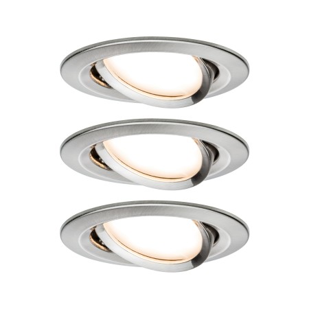 Spoturi incastrabile - Set spoturi încastrabile Nova Plus Coin rotunde, orientabile, LED 3x6,8W 2700K 230V 51mm metal mat, cu flux luminos variabil