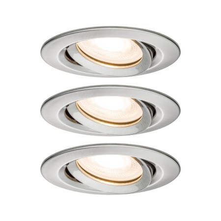 Iluminat interior - Set spoturi încastrabile Nova Plus IP65 orientabile LED 3x 7W 230V GU10 51mm metal mat, aluminiu/zinc