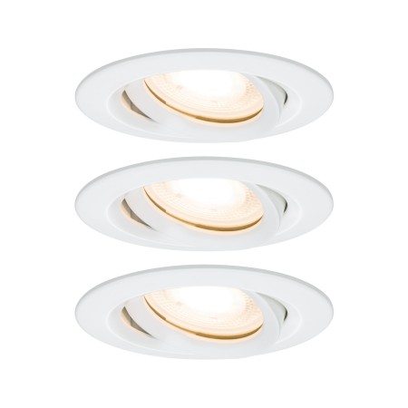 Iluminat interior - Set spoturi încastrabile Nova Plus IP65 orientabile LED 3x 7W 230V GU10 51mm alb mat, aluminiu/zinc