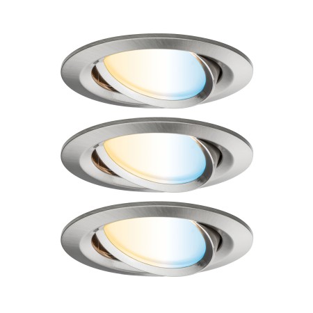 Set spoturi încastrabile Nova Plus ZigBee Coin rotunde, orientabile LED 3x6W 230V 51mm metal mat, cu temperatura de culoare variabilă [1]