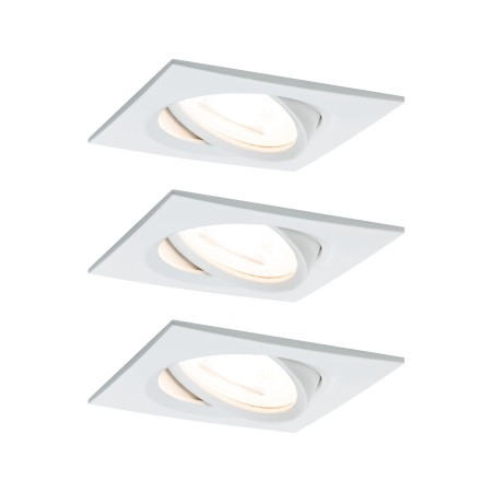 Spoturi incastrabile - Set spoturi încastrabile Nova pătrate, orientabile LED 3x6,5 W 230V GU10 51mm albe, flux luminos variabil în 3 pași