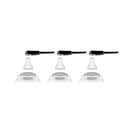 Set spoturi încastrabile Nova pătrate, orientabile LED 3x6,5 W 230V GU10 51mm albe, flux luminos variabil în 3 pași [4]