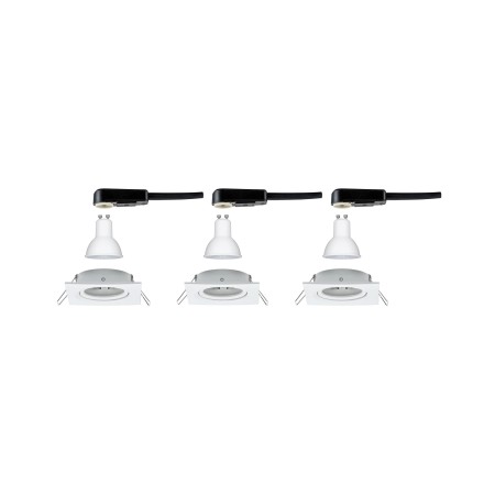 Set spoturi încastrabile Nova pătrate, orientabile, LED 3x6,5W 2700K 230V GU10 51mm alb [4]