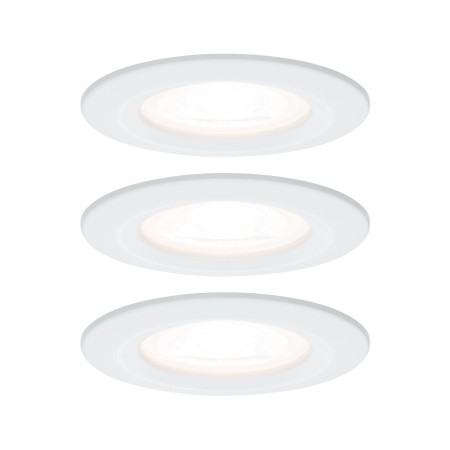 Spoturi incastrabile - Set spoturi încastrabile Nova rotunde, fixe LED IP44 3x6,5W 230V GU10 51mm albe, flux luminos variabil în 3 pași