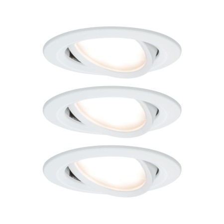 Spoturi incastrabile - Set spoturi încastrabile Nova rotunde, orienatbile LED IP44 3x6,5W 230V GU10 51mm albe, flux luminos variabil în 3 pași