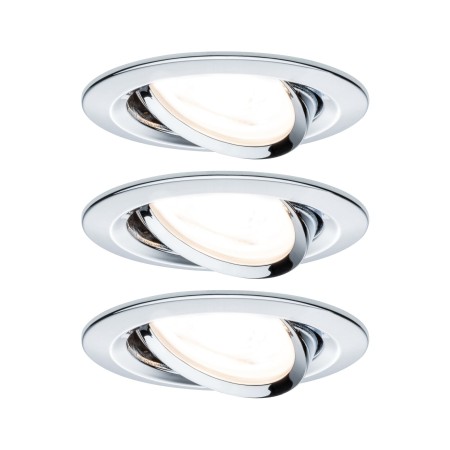 Spoturi incastrabile - Set spoturi încastrabile Nova rotunde, orientabile, LED 3x6,5W 2700K 230V GU10 51mm crom