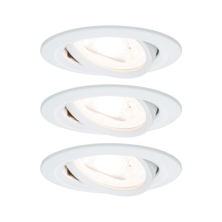 Spoturi incastrabile - Set spoturi încastrabile Nova rotunde, orientabile LED 3x6,5 W 230V GU10 51mm albe, flux luminos variabil în 3 pași