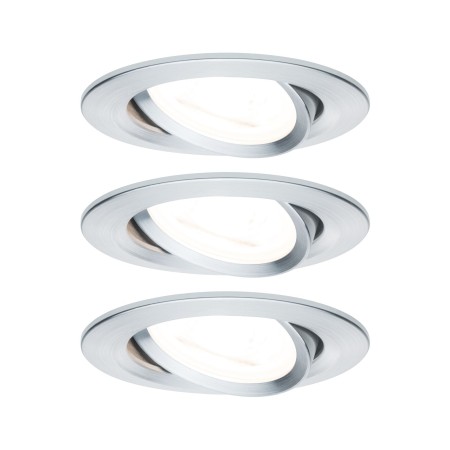 Spoturi incastrabile - Set spoturi încastrabile Nova rotunde, orientabile, LED 3x6,5W 2700K 230V GU10 51mm aluminiu