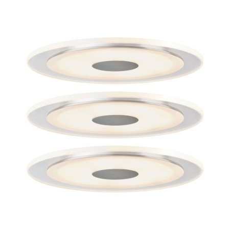 Iluminare decorativă - Set spoturi încastrabile Whirl rotunde LED 3x6W 18VA 150mm aluminiu periat/satin, aluminiu/acryl