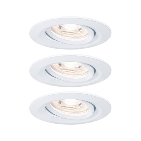Spoturi incastrabile - Set spoturi Nova mini Coin rotunde, orientabile LED 3x4W 310lm alb mat