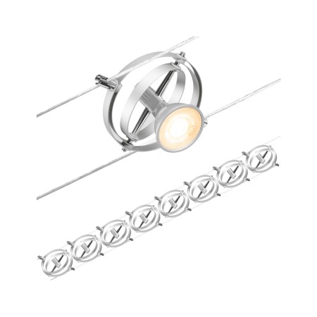 Iluminat pe cabluri - Set spoturi pe cablu Cardan Basic GU5,3, max. 8x7,5W, 230/12V, crom mat
