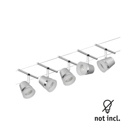 Set spoturi pe cablu Cone Basic GU5,3, max. 5x10W, 230/12V, crom mat-crom [2]