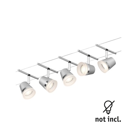 Set spoturi pe cablu Cone Basic GU5,3, max. 5x10W, 230/12V, crom mat-crom [1]
