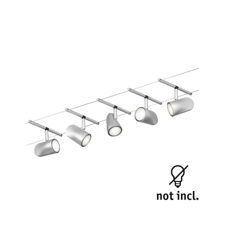 Set spoturi pe cablu Cup Basic GU5,3, max. 5x10W, 230/12V, crom mat-crom [1]