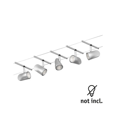 Set spoturi pe cablu Cup Basic GU5,3, max. 5x10W, 230/12V, crom mat-crom [2]