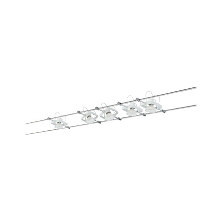 Set spoturi pe cablu MacII max 5x10W GU5,3 alb 230/12V 60VA metal [3]