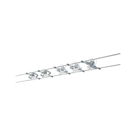 Set spoturi pe cablu MacII max 5x10W GU5,3 crom mat 230/12V 60VA metal/plastic [3]