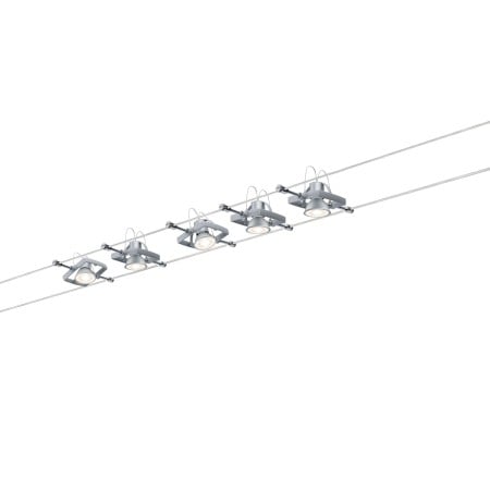 Set spoturi pe cablu MacII max 5x10W GU5,3 crom mat 230/12V 60VA metal/plastic [2]