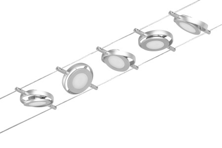 Set spoturi pe cablu RoundMac LED 5x450lm 5x4,5W 3000K  230/12V crom mat-crom [3]