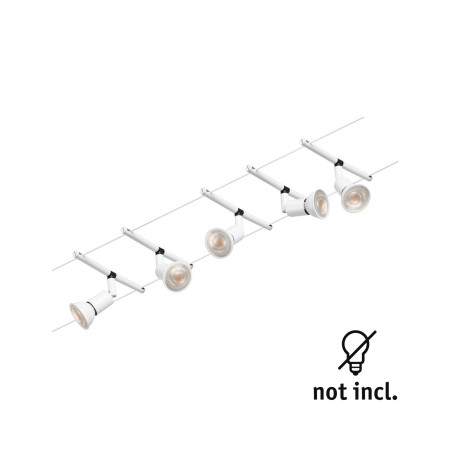 Set spoturi pe cablu Salt Basic GU5,3, max. 5x10W, 230/12V, alb mat-crom [3]