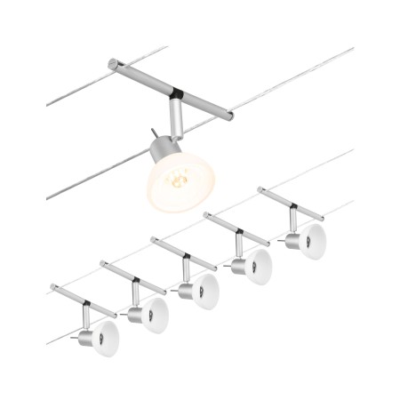 Iluminat pe cabluri - Set spoturi pe cablu Sheela Basic GU5,3, max. 5x10W, 230/12V, crom mat