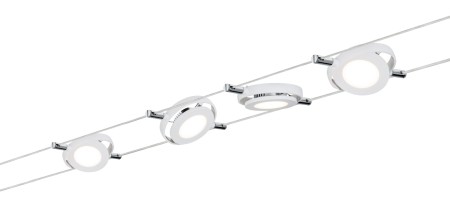 Set spoturi pe cablu SmartHome BLE RoundMac 4x4W alb mat 230V/12VA DC 36VA cu modificarea temperaturii de culoare [1]