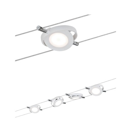 Seturi si spoturi pe cablu - Set spoturi pe cablu SmartHome BLE RoundMac 4x4W alb mat 230V/12VA DC 36VA cu modificarea temperaturii de culoare