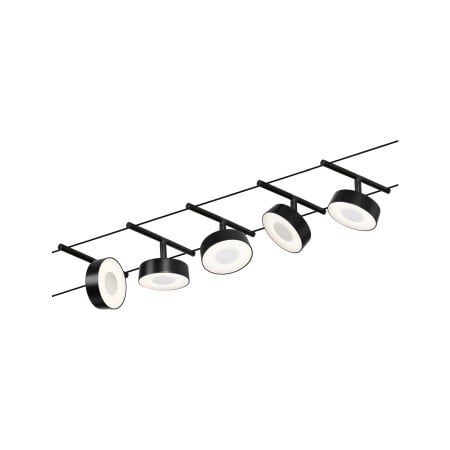 Set spoturi pe cabluri Circle LED 5x400lm 5x5W 3000K  230/12V negru mat-crom [1]