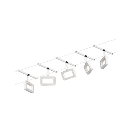 Set spoturi pe cabluri Frame LED 5x400lm 5x4,8W 3000K  230/12V alb mat-crom [2]