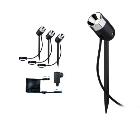 Minispoturi - Set spoturi Pike P&S3000K 3 x 3,5W 24V 40°, antracit, plastic, cu transformator inclus